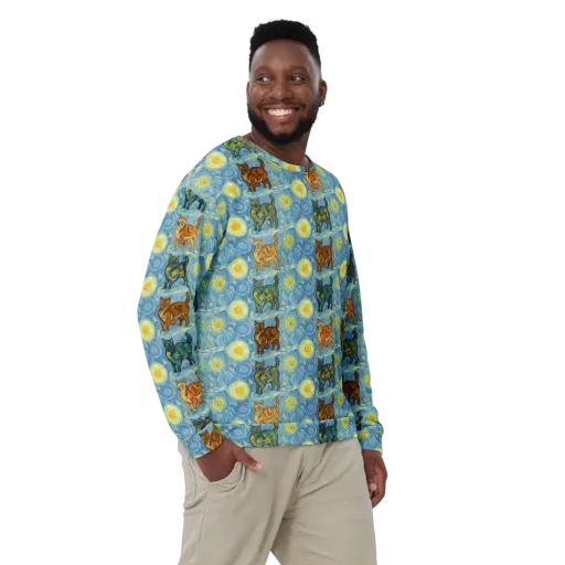 Starry Night Prowl on a Sweatshirt