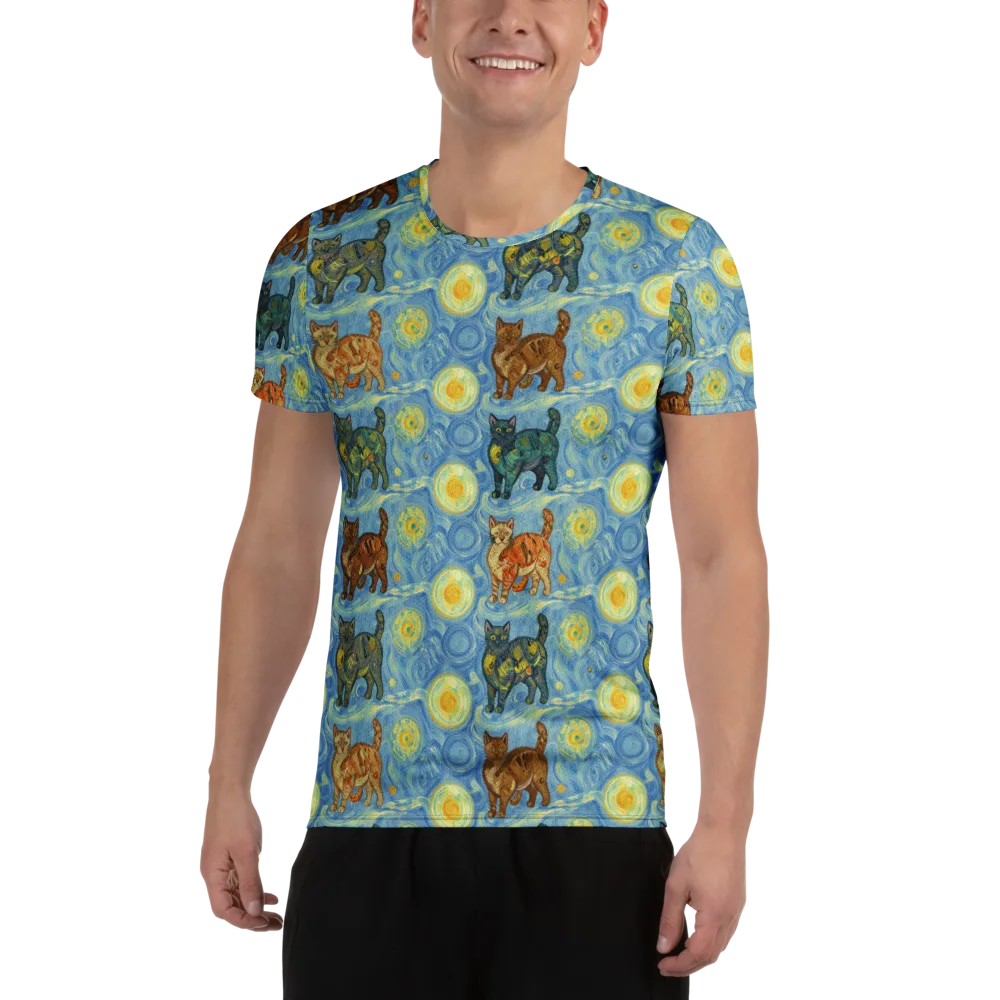 Starry Night Prowl on Men's Athletic T-Shirt — Front