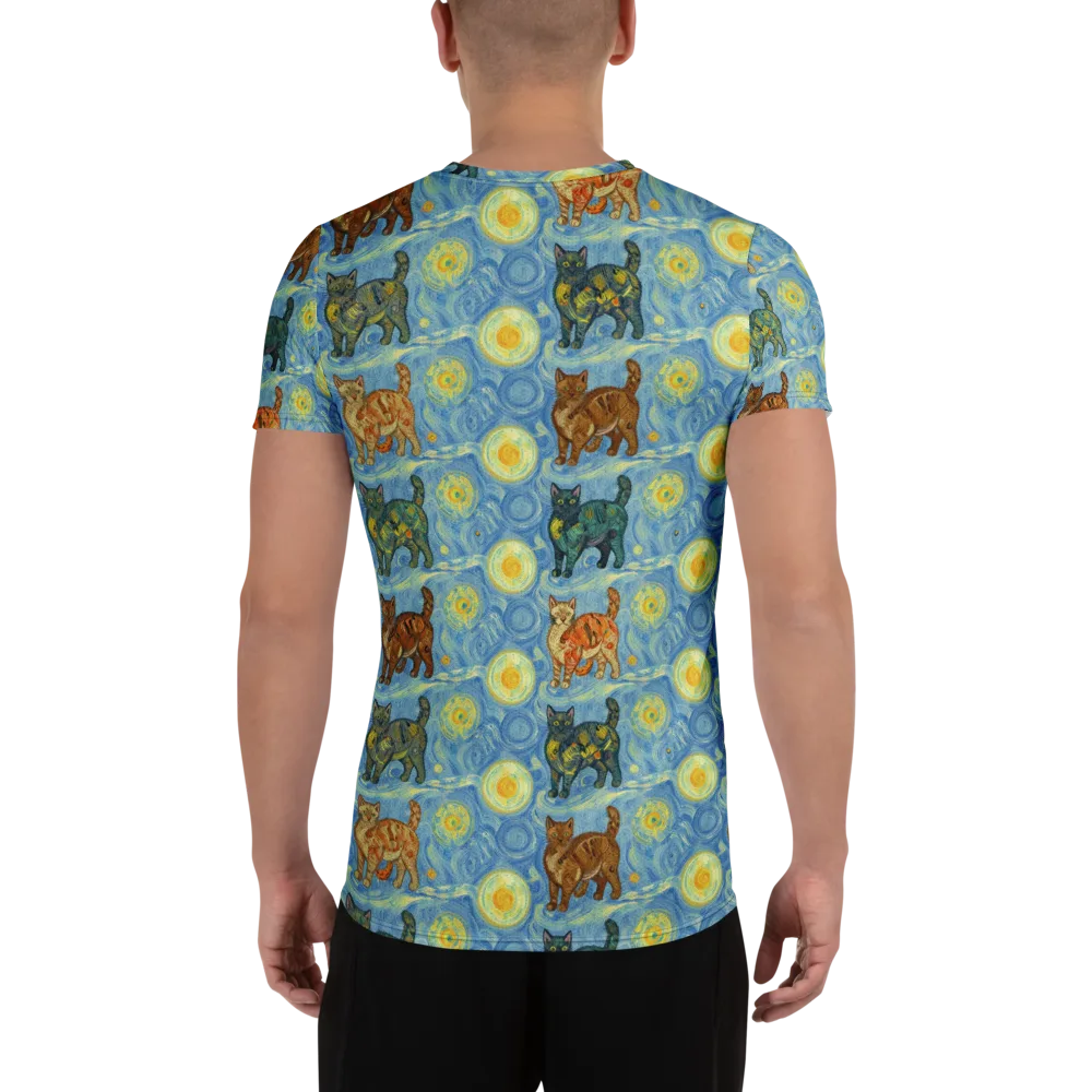 Starry Night Prowl on Men's Athletic T-Shirt — Back