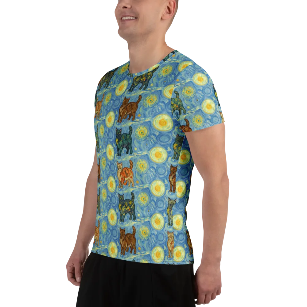 Starry Night Prowl on Men's Athletic T-Shirt — Left