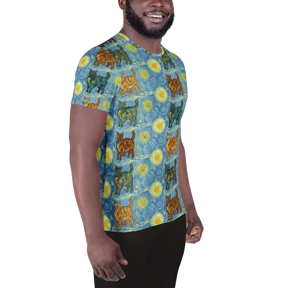 Starry Night Prowl on Men's Athletic T-Shirt — Right