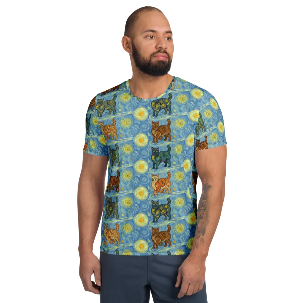 Starry Night Prowl on Men's Athletic T-Shirt — Front