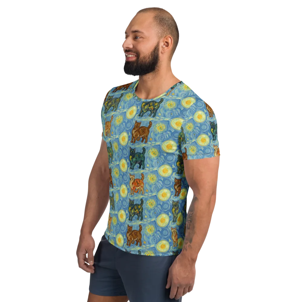 Starry Night Prowl on Men's Athletic T-Shirt — Left