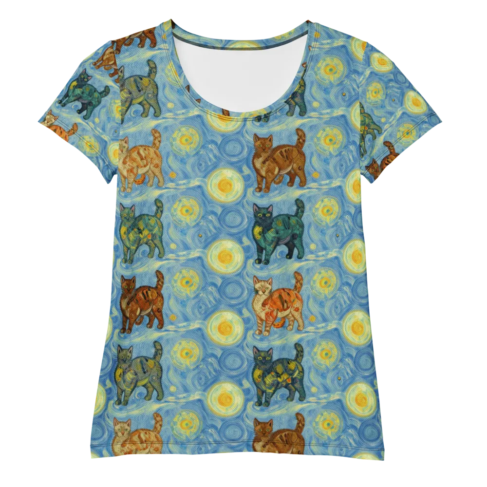 Starry Night Prowl on Women's Athletic T-Shirt — Front