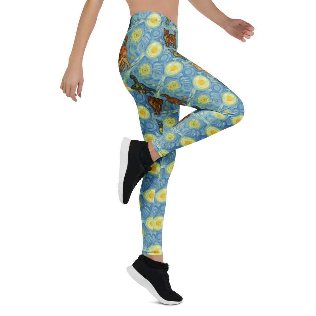 Starry Night Prowl on Leggings — Right