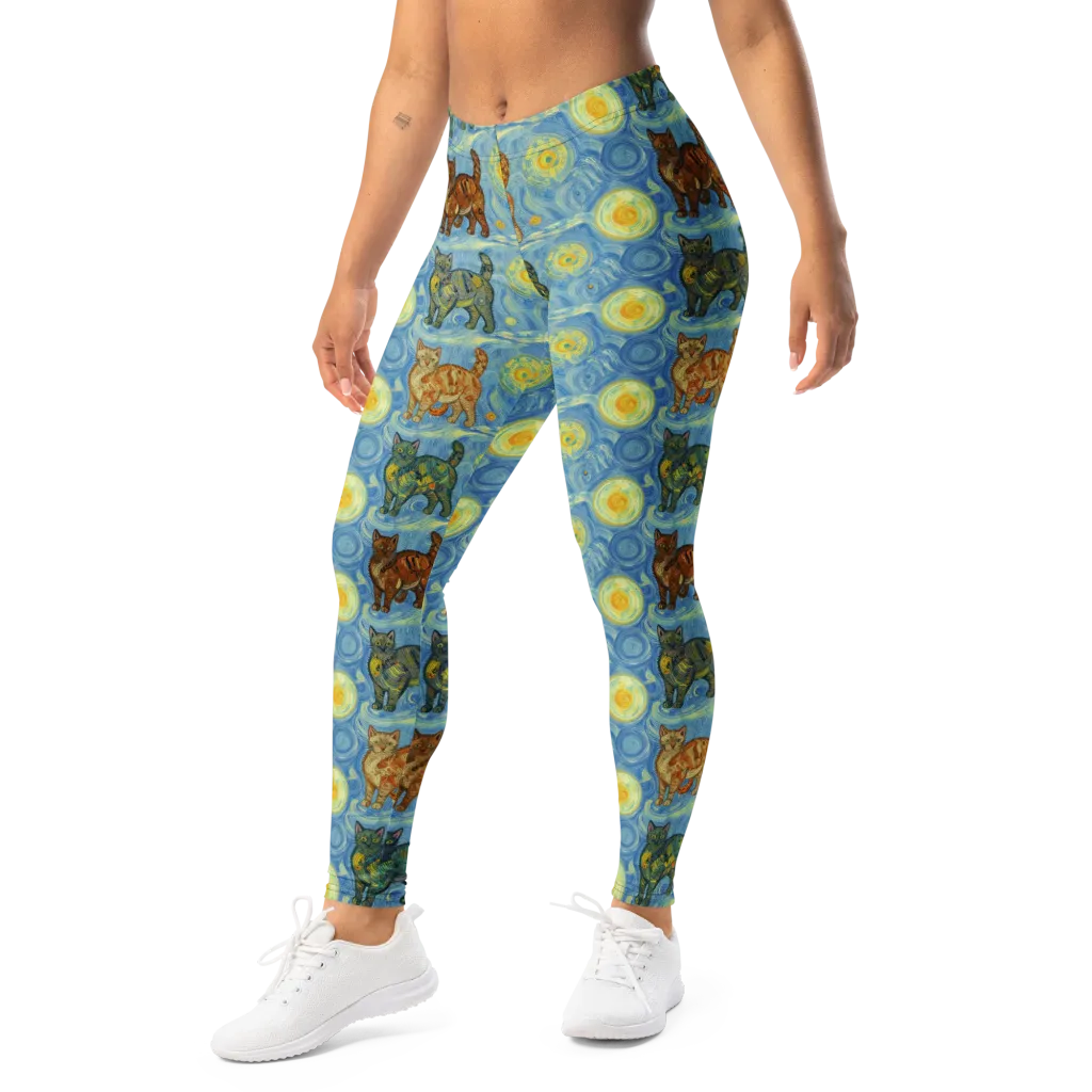 Starry Night Prowl on Leggings — Left Front