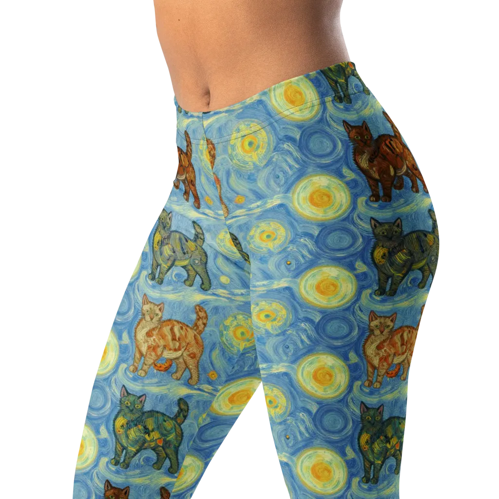 Starry Night Prowl on Leggings — Left Front