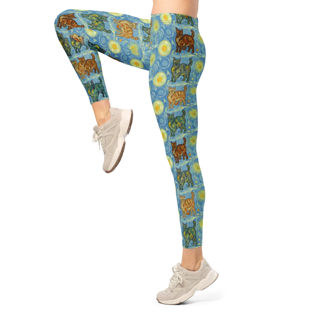 Starry Night Prowl on Leggings — Left