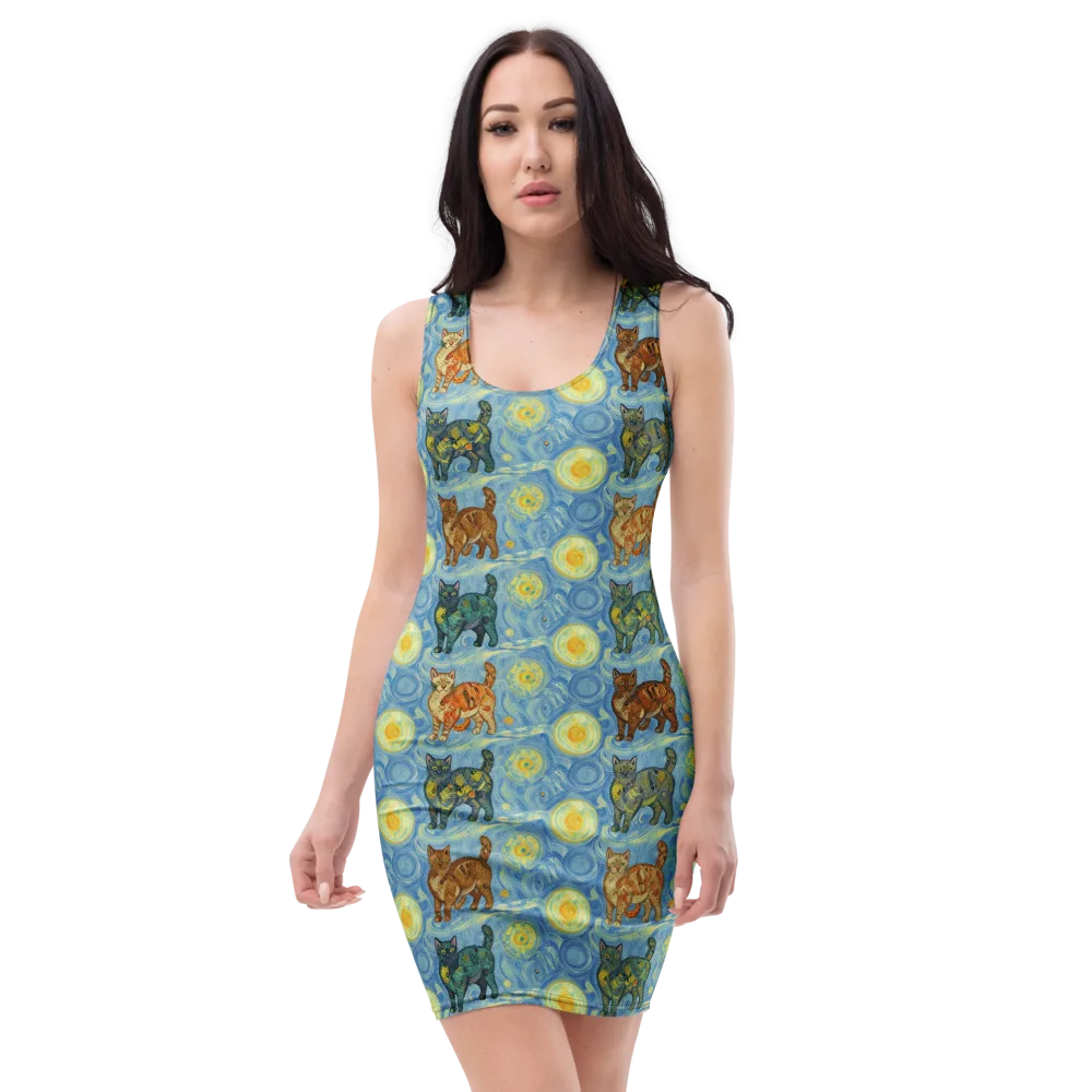Starry Night Prowl on Bodycon Dress — Front