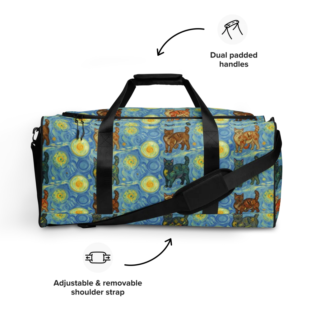 Starry Night Prowl on Duffle Bag — Front