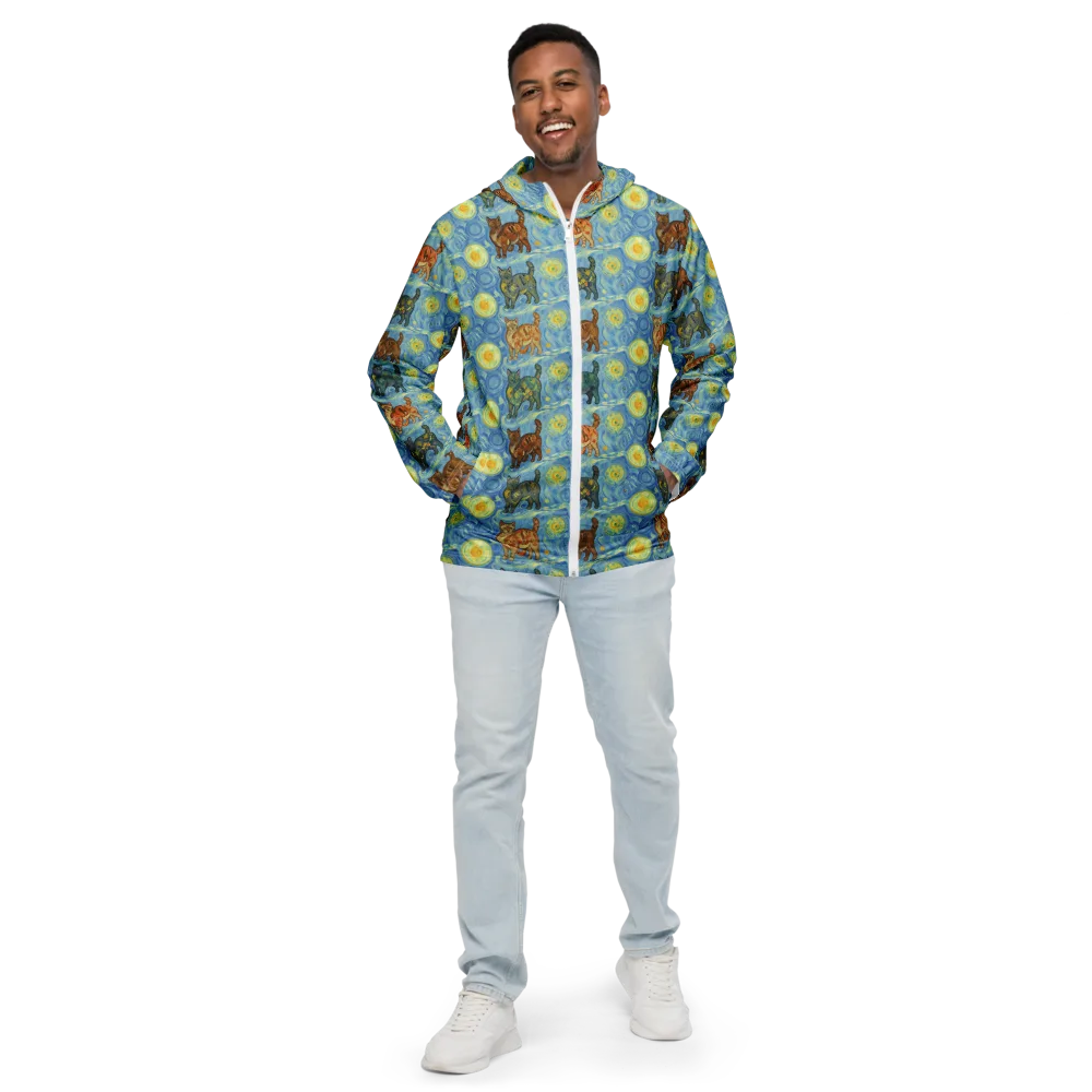 Starry Night Prowl on Men's Windbreaker — Front