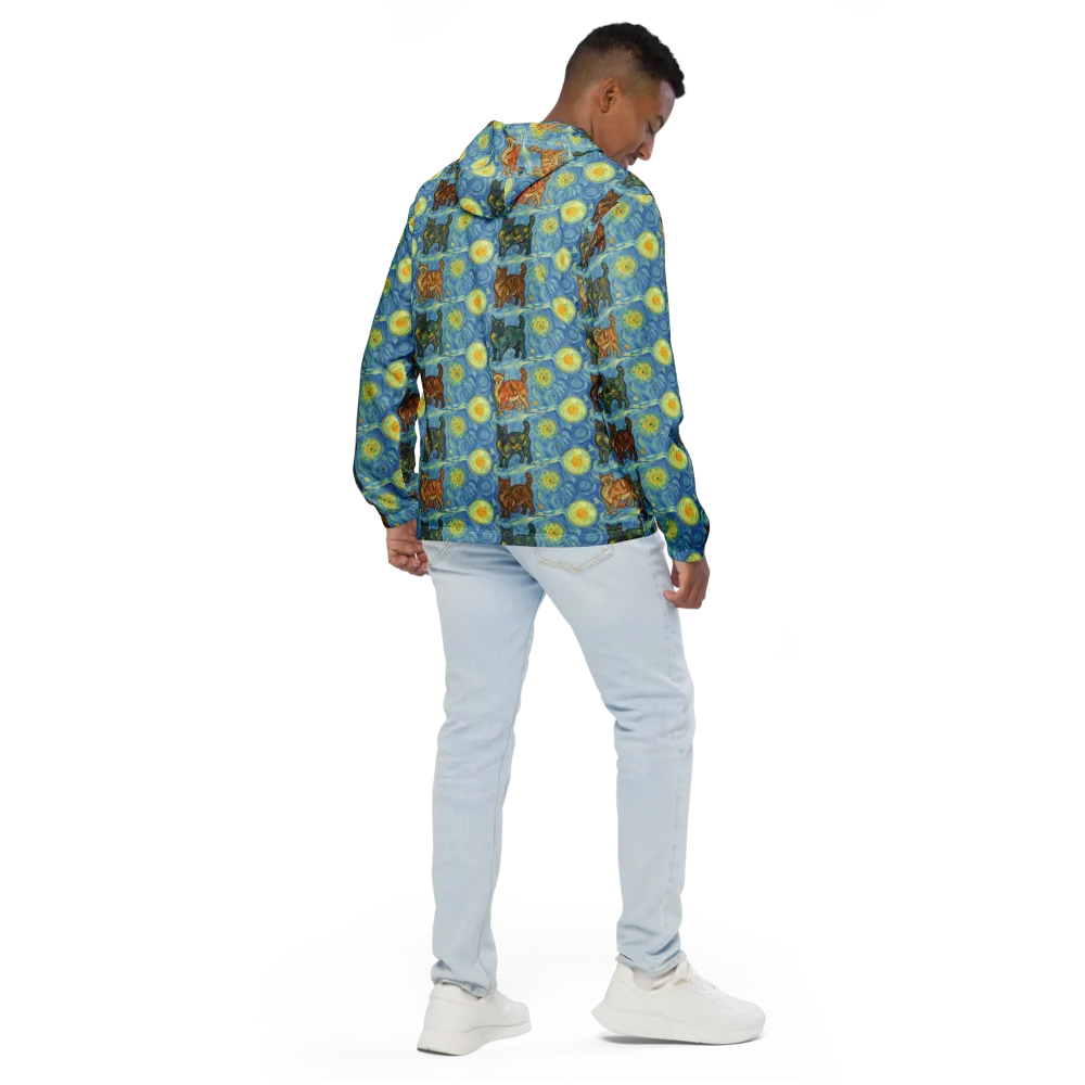 Starry Night Prowl on Men's Windbreaker — Back