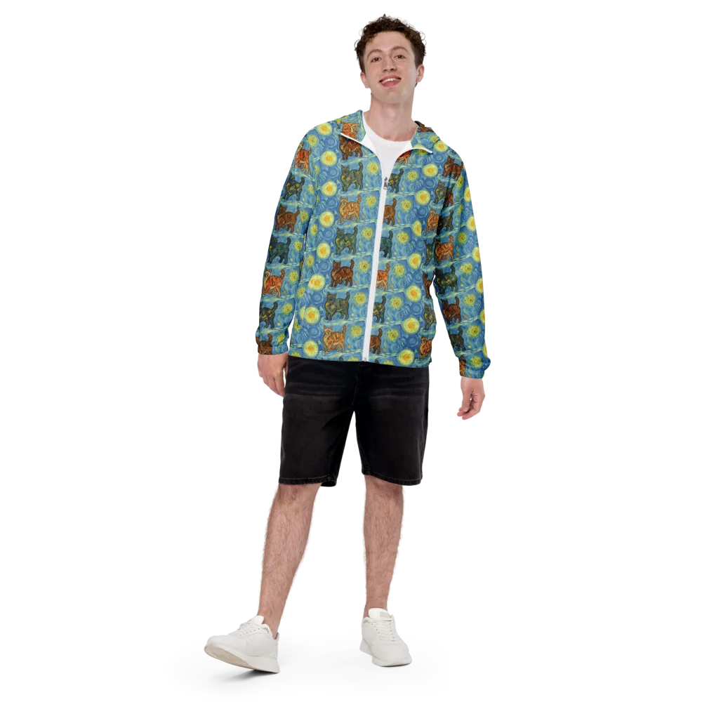 Starry Night Prowl on Men's Windbreaker — Front