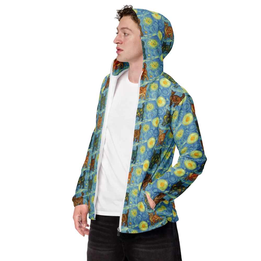 Starry Night Prowl on Men's Windbreaker — Left Front