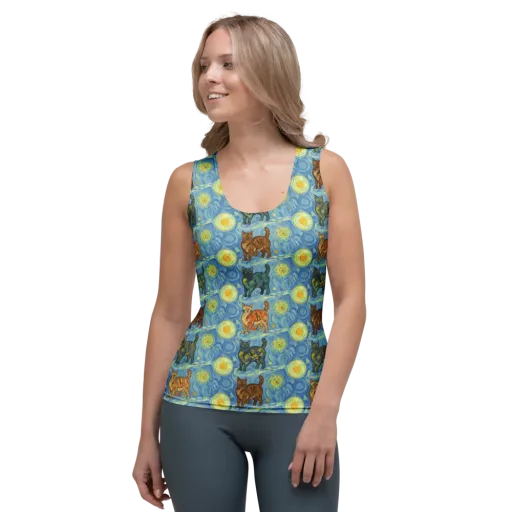 Starry Night Prowl on a Women's Tank Top