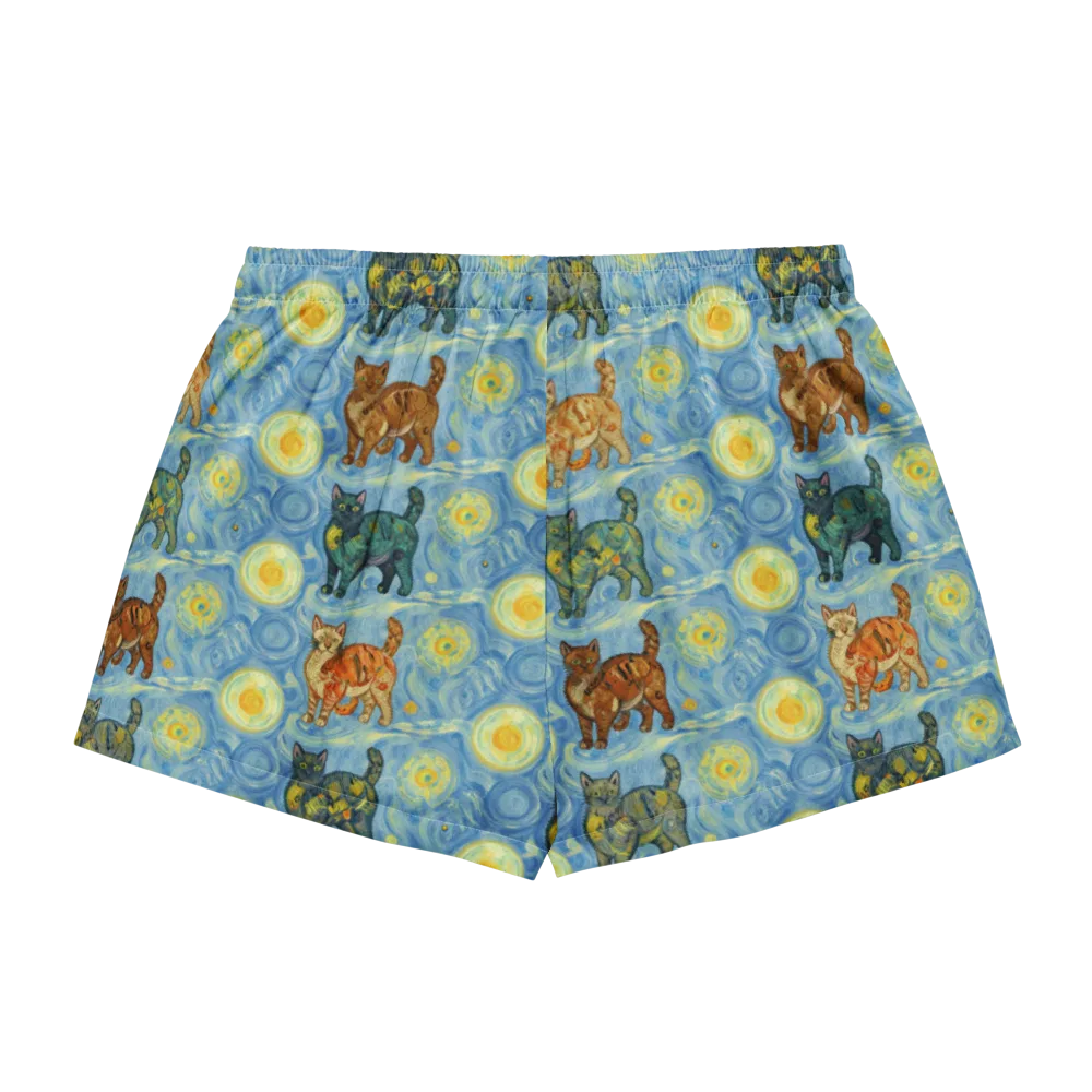 Starry Night Prowl on Women's Pajama Shorts — Back