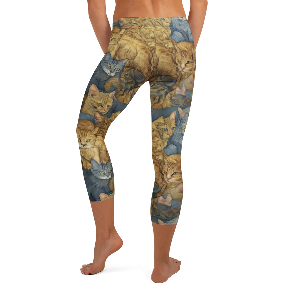 Gilded Purr on Capri Leggings — Back