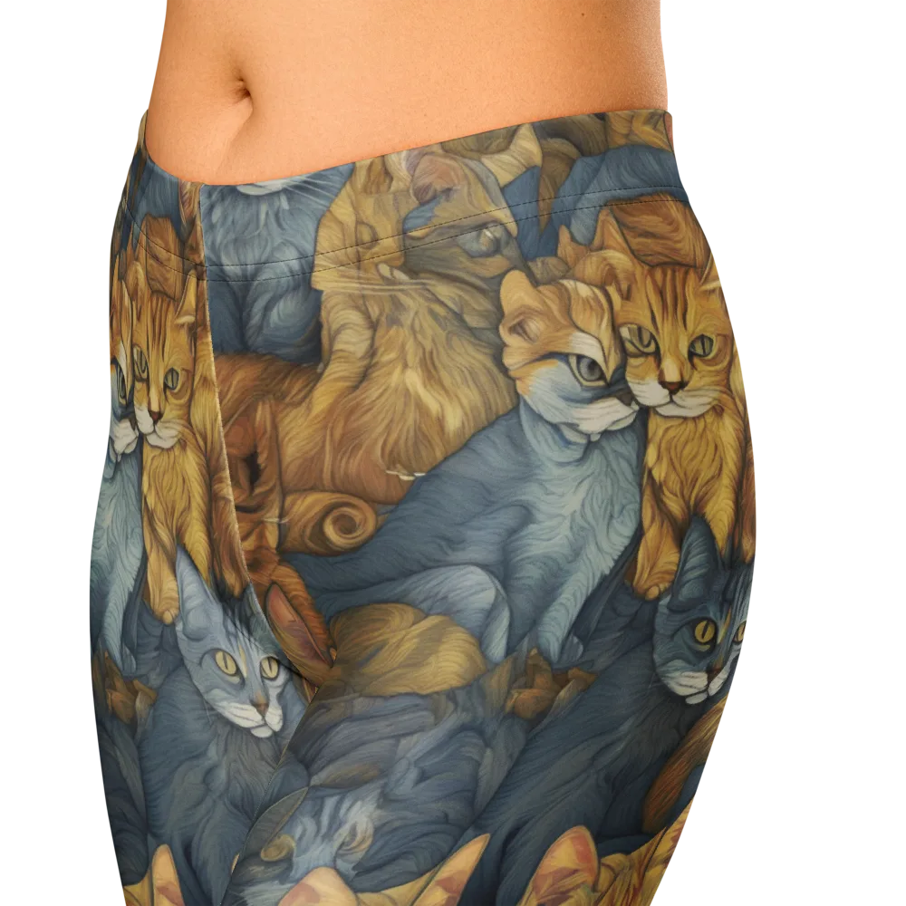 Gilded Purr on Capri Leggings — Zoomed-in