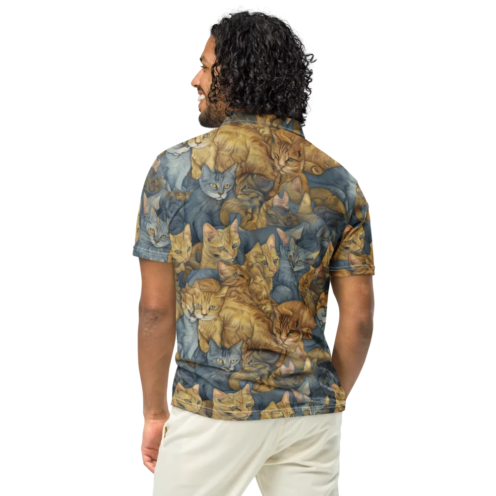 Gilded Purr on Men's Slim Fit Polo Shirt — Back