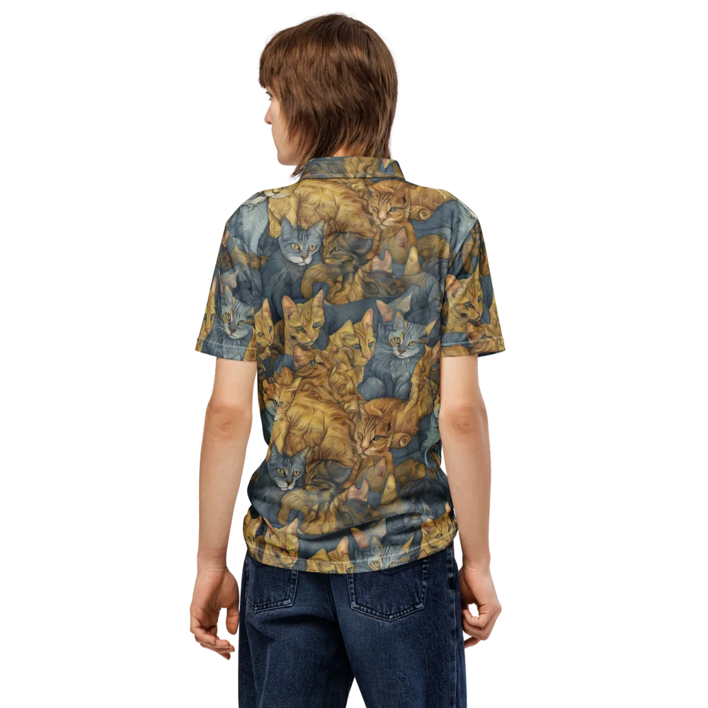 Gilded Purr on Men's Slim Fit Polo Shirt — Back