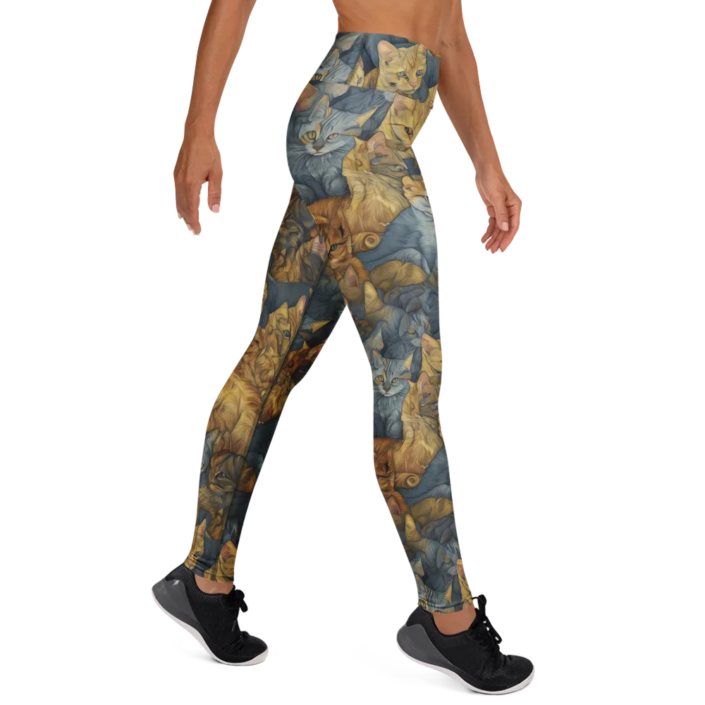 Gilded Purr on Yoga Leggings — Right