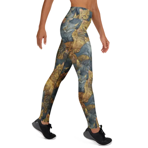 Gilded Purr on a Yoga Leggings