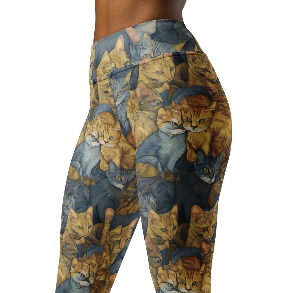 Gilded Purr on Yoga Leggings — Left Front