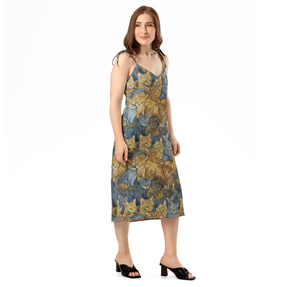 Gilded Purr on Slip Dress — Right Front