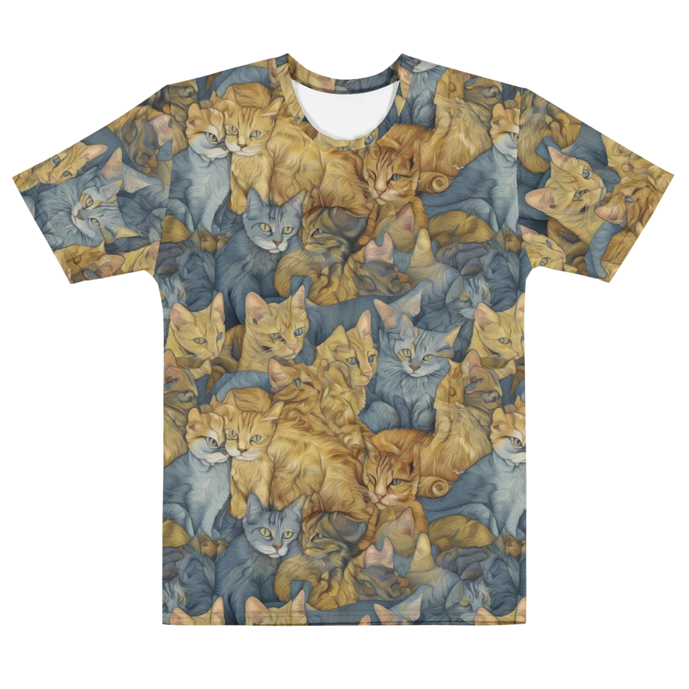 Gilded Purr on Men's Cotton Crew Neck T-Shirt — Front