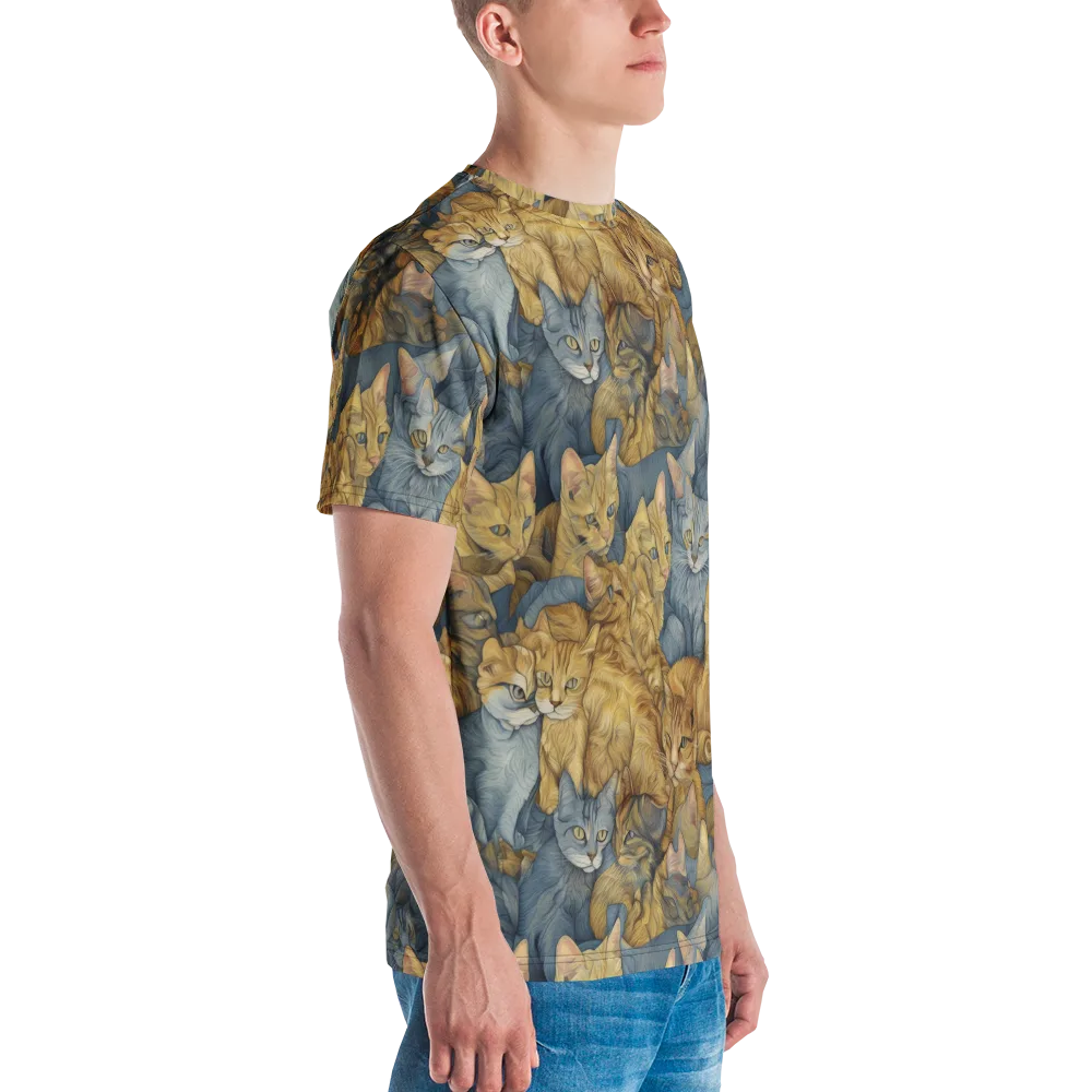Gilded Purr on Men's Crew Neck T-Shirt — Right