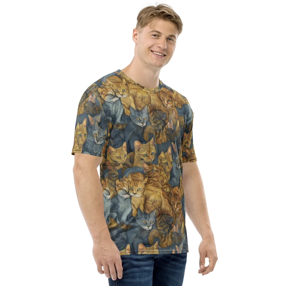Gilded Purr on Men's Crew Neck T-Shirt — Right