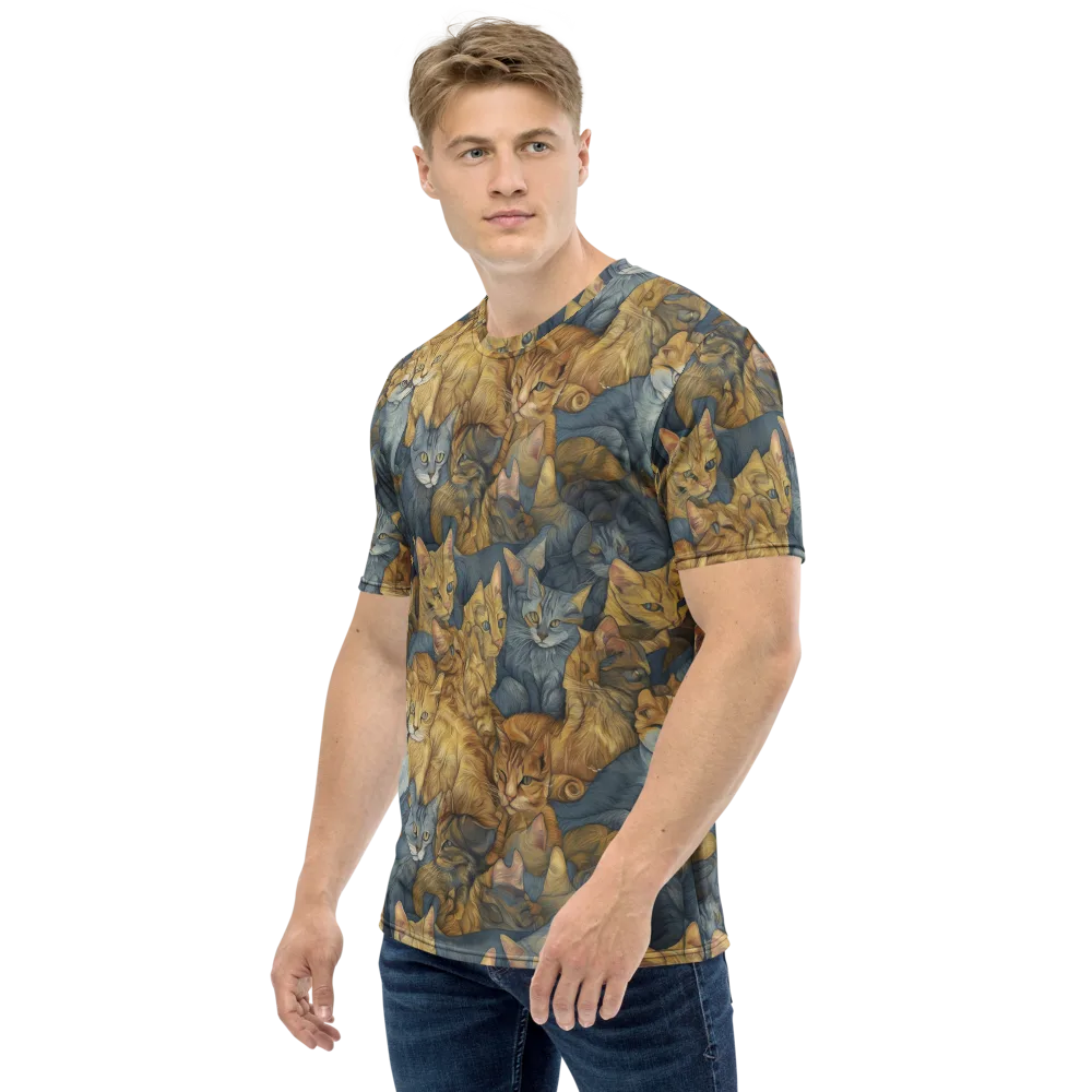 Gilded Purr on Men's Crew Neck T-Shirt — Left