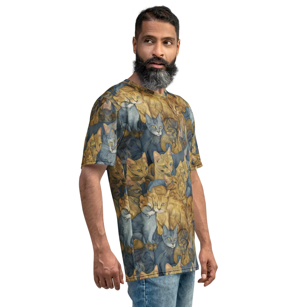 Gilded Purr on Men's Crew Neck T-Shirt — Right