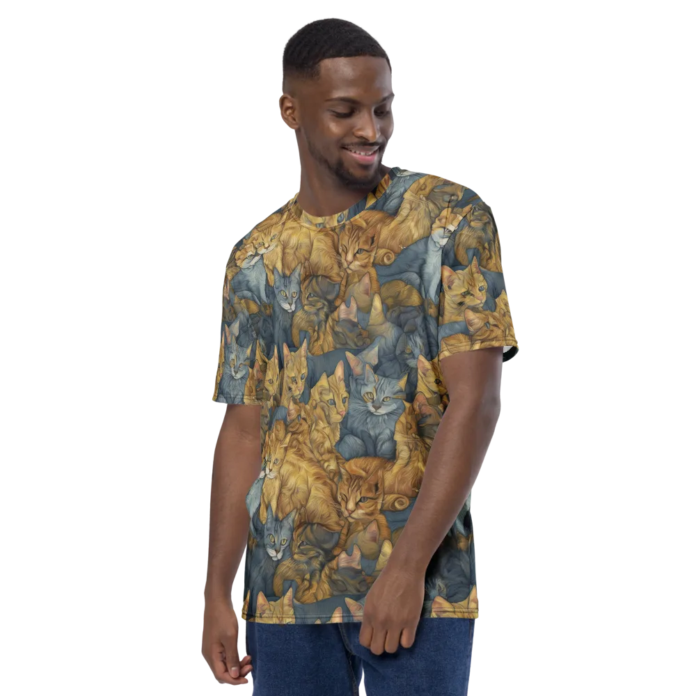 Gilded Purr on Men's Crew Neck T-Shirt — Left
