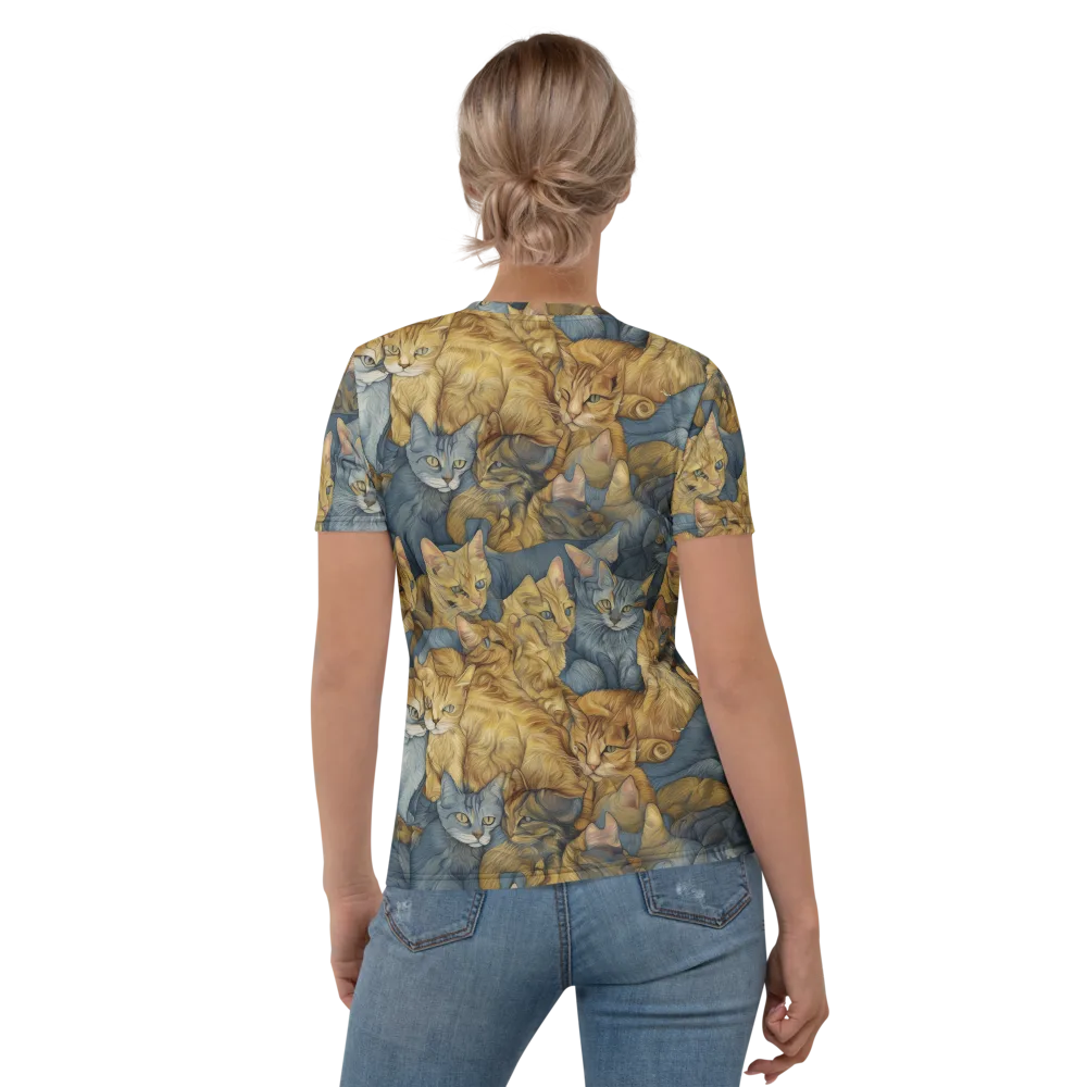 Gilded Purr on Women's Crew Neck T-Shirt — Back