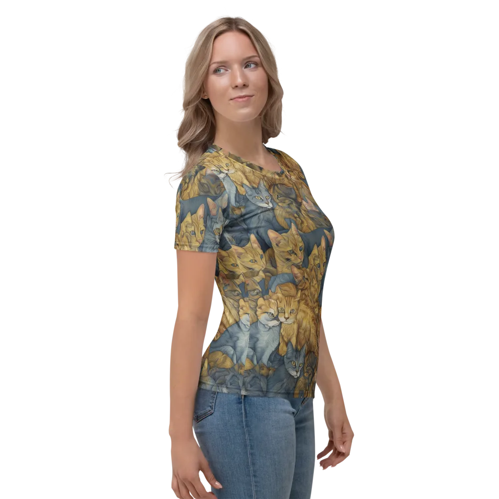 Gilded Purr on Women's Crew Neck T-Shirt — Right