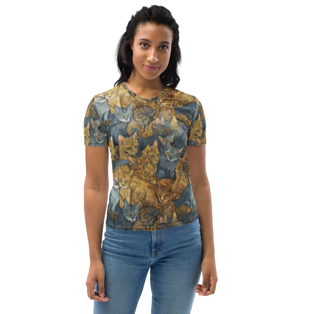 Gilded Purr on Women's Crew Neck T-Shirt — Front