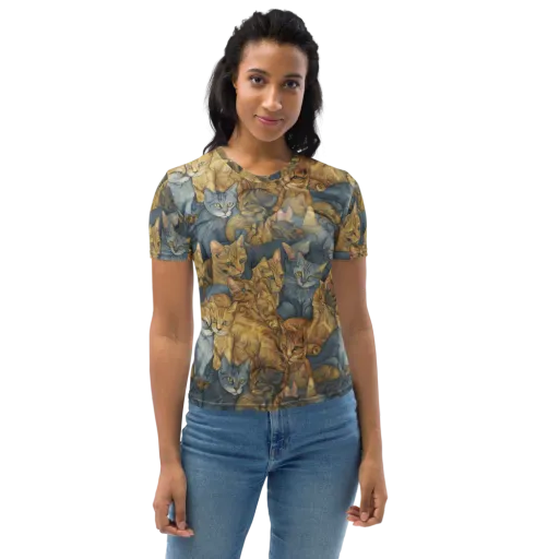 Gilded Purr on a Women's Crew Neck T-Shirt