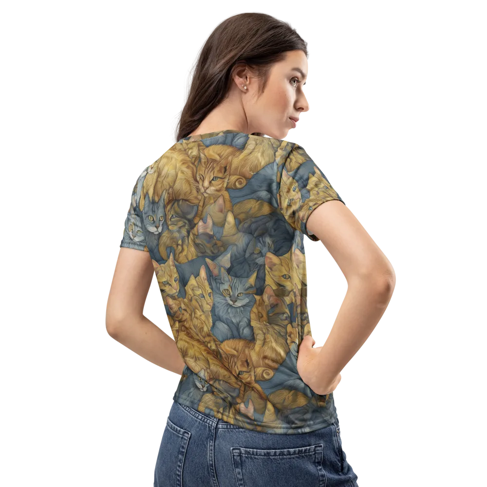 Gilded Purr on Women's Crew Neck T-Shirt — Back
