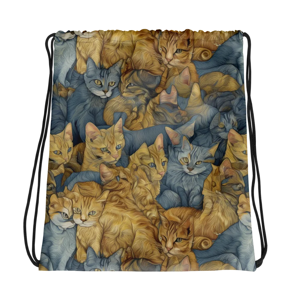 Gilded Purr on Drawstring Bag — Photo
