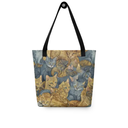 Gilded Purr on a Tote Bag