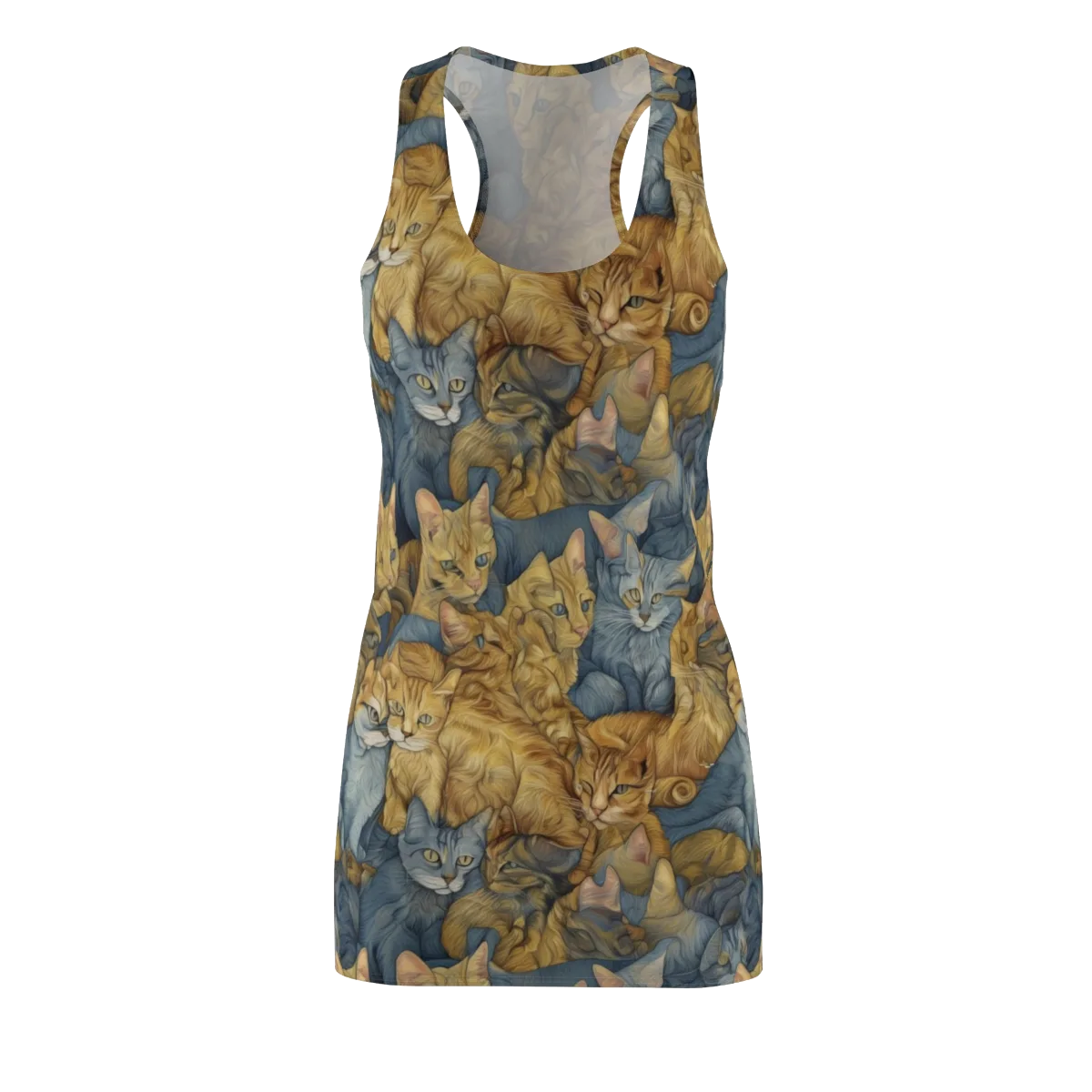 Gilded Purr on Racerback Dress — Front
