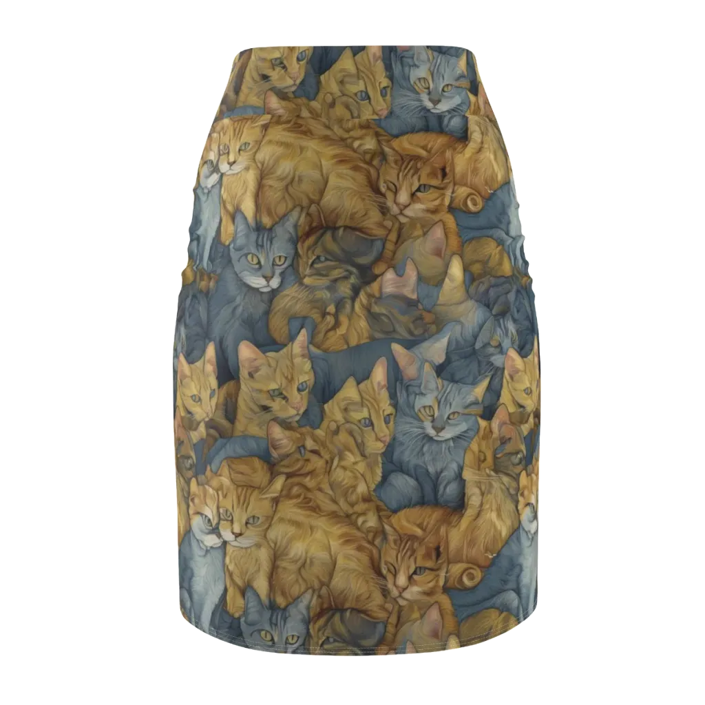 Gilded Purr on Pencil Skirt — Back