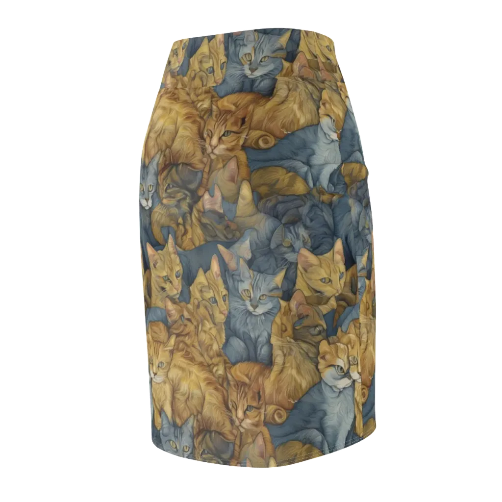 Gilded Purr on Pencil Skirt — Back Side