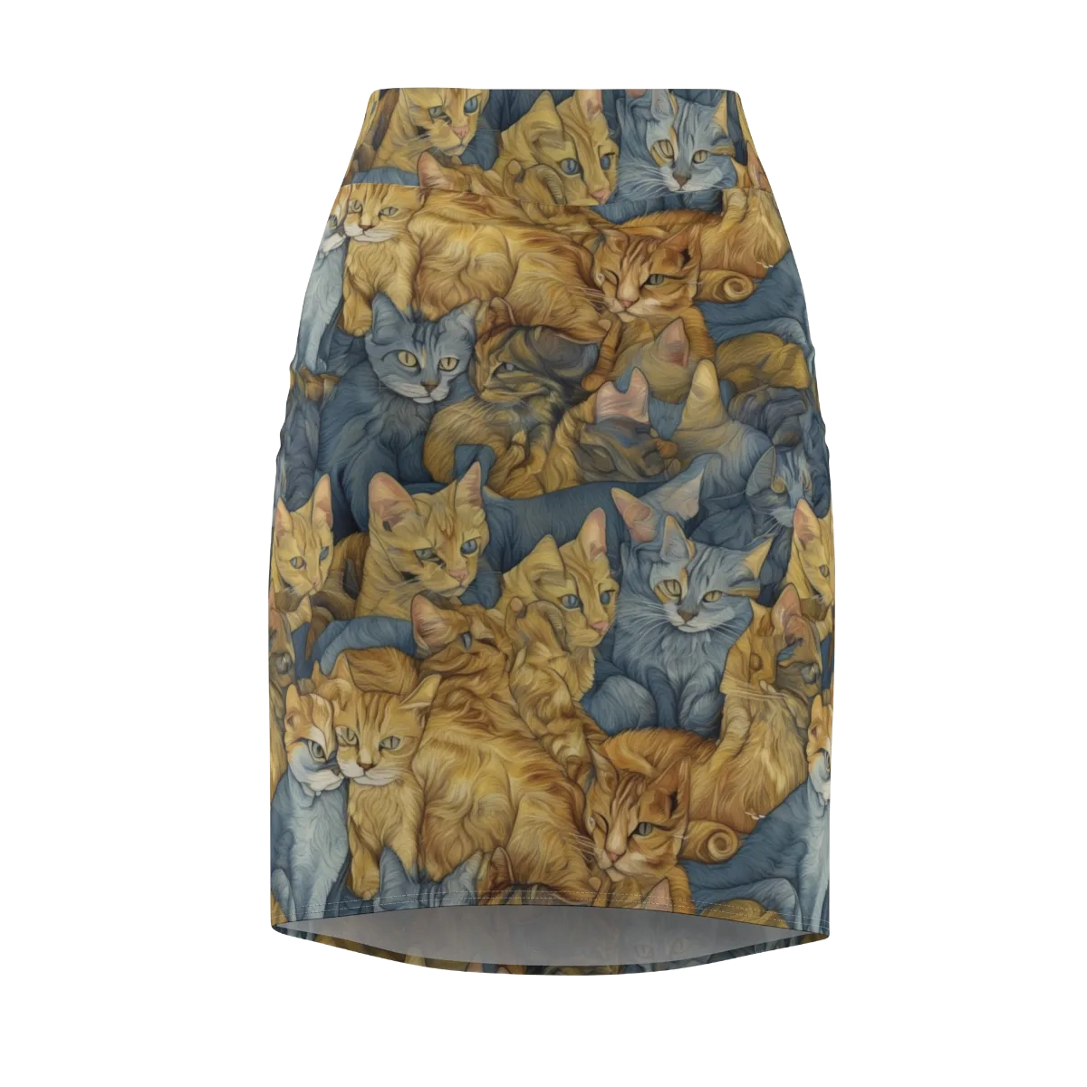 Gilded Purr on Pencil Skirt — Front
