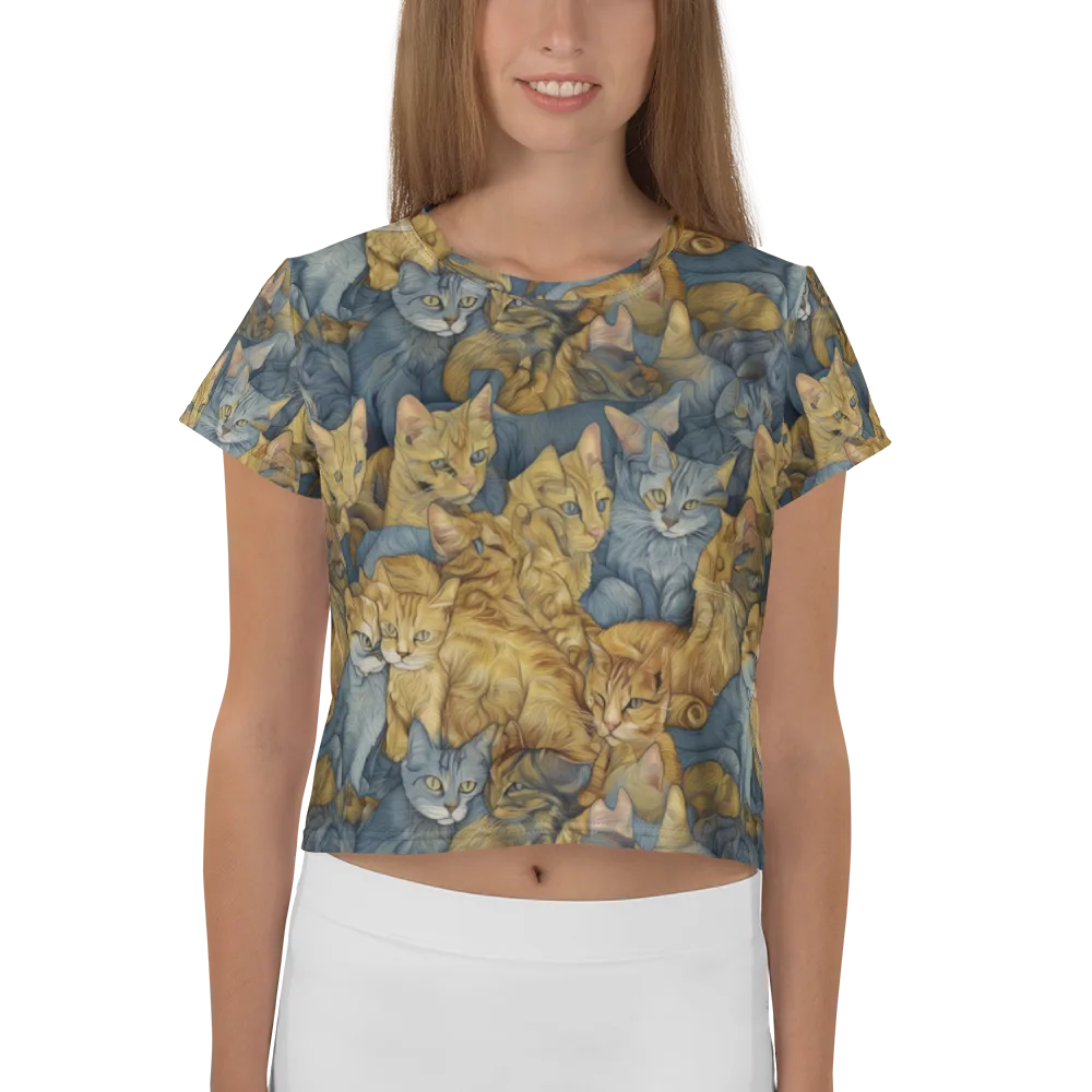 Gilded Purr on Crop Tee — Front