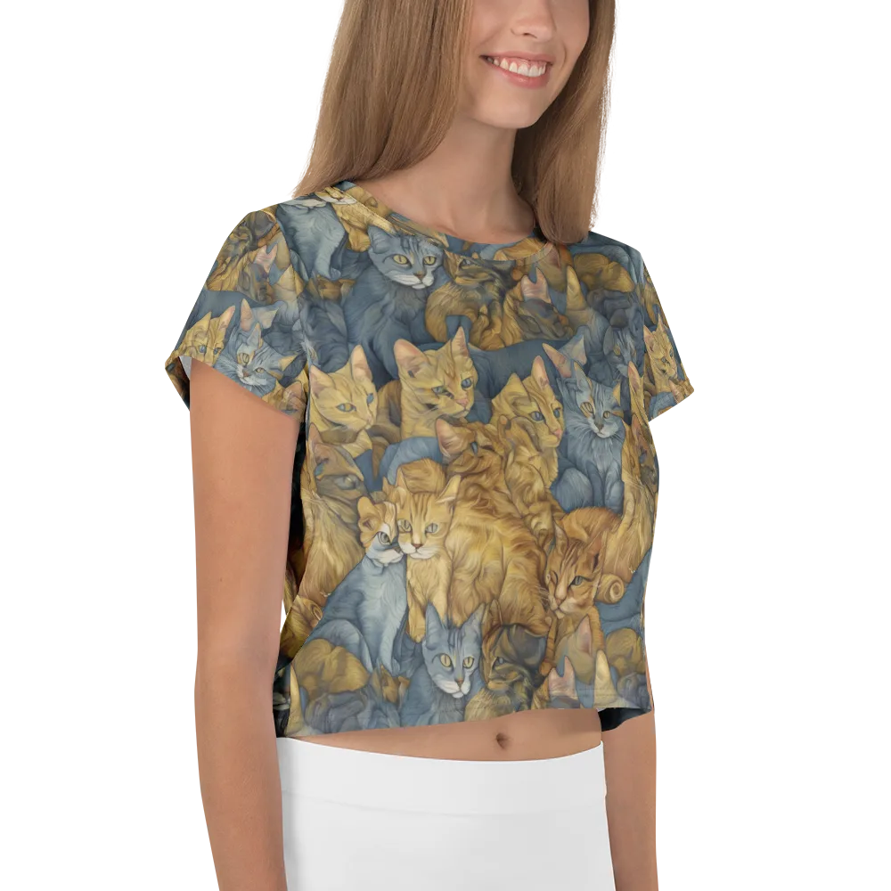 Gilded Purr on Crop Tee — Right
