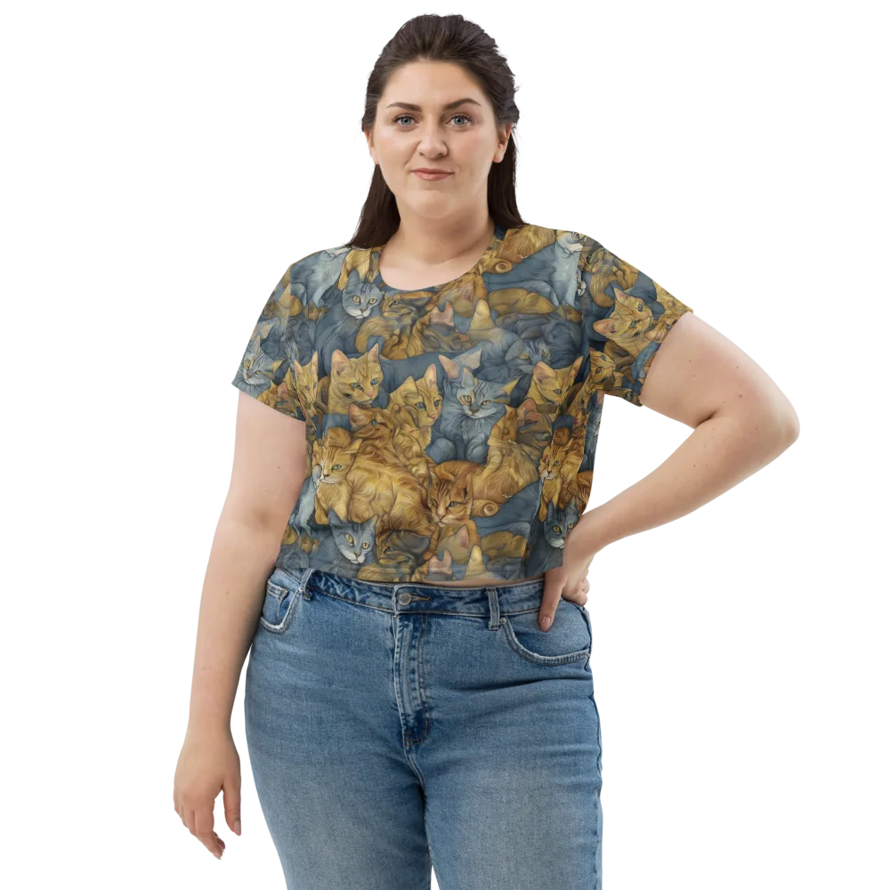 Gilded Purr on Crop Tee — Front