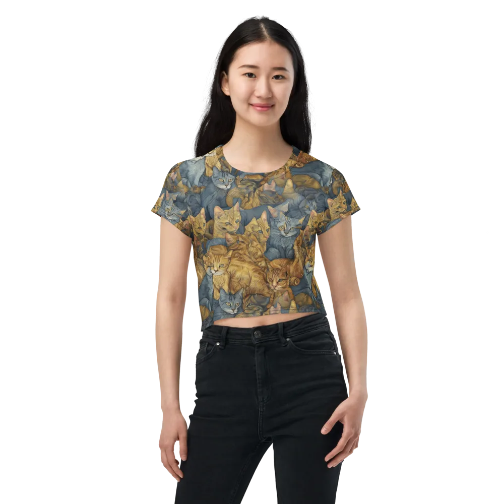 Gilded Purr on Crop Tee — Front