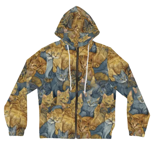 Gilded Purr on a Women's Full-Zip Hoodie